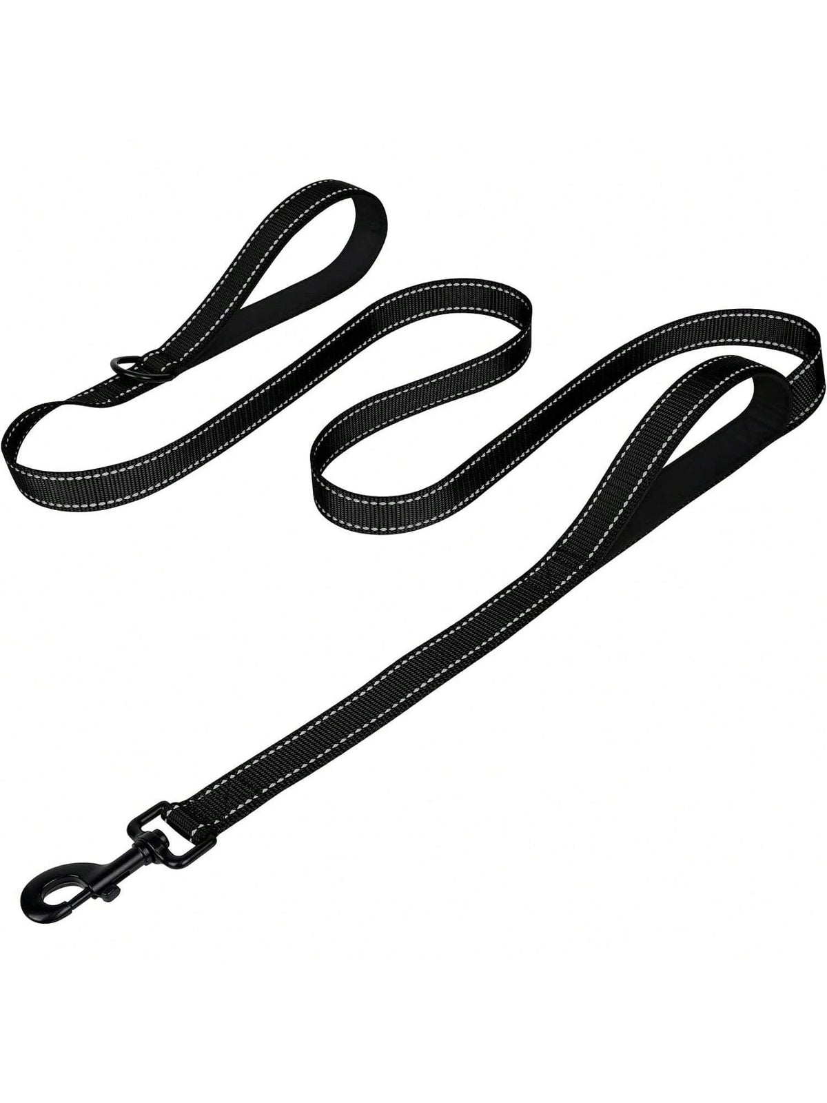 Heavy Duty Double Handle Dog Leash With Reflective Strips For Night Safety - Ideal For Large And Extra Large Breeds - Perfect For Outdoor Walking And Training