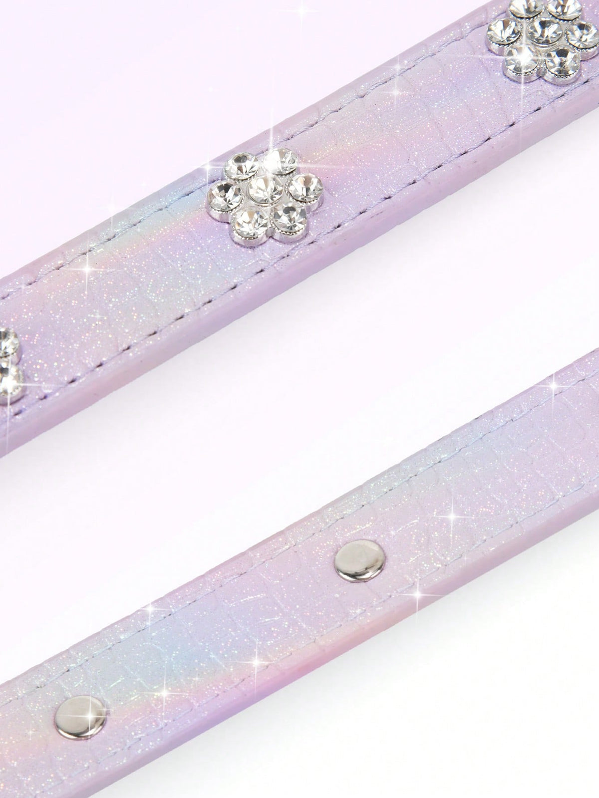 Sparkling Rhinestone Flower Dog Collar, Gradient Colorful Style, Luxurious And Flashy, Adjustable