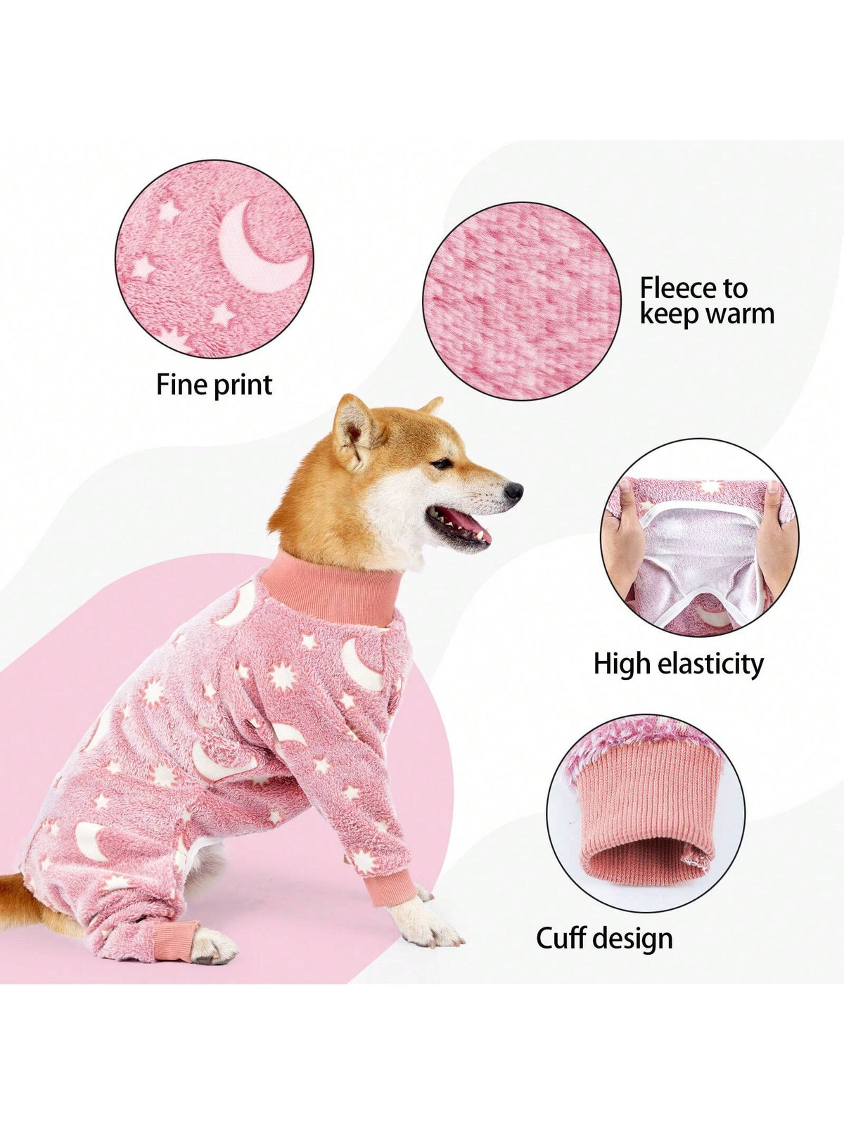 Fuzzy Dog Pajamas For Cold Weather 4 Legs Clothes, Dog Winter Clothes For Small Medium Large Dogs Pet With Feet Warm Soft Pet Romper Winter