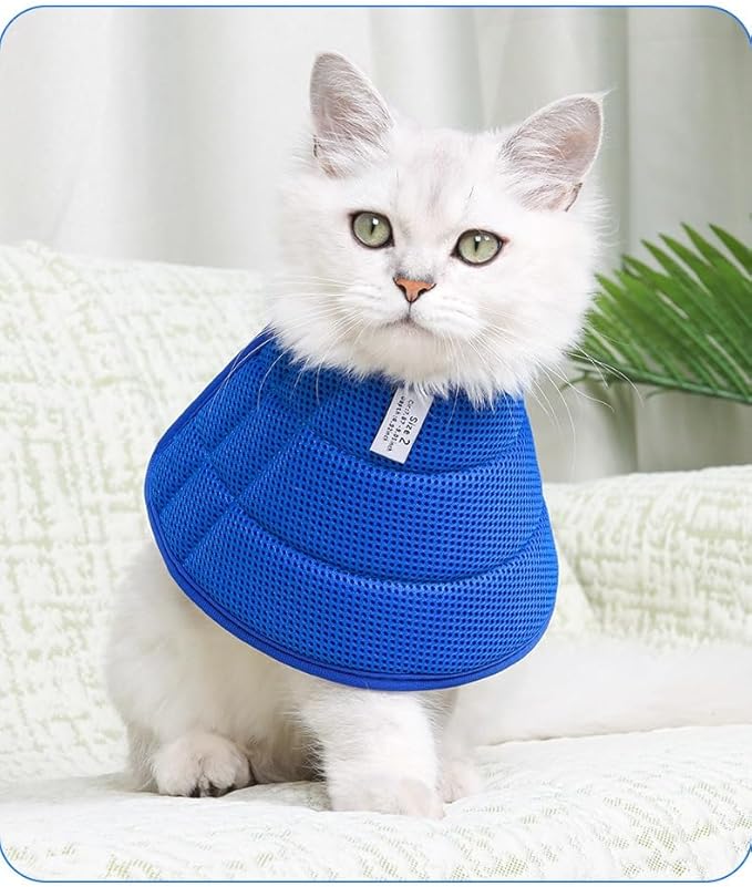 Soft Dog Cone Collar Alternative, Adjustable E-Collar for Surgery Recovery & Wound Protection. Comfy Elizabethan Cone for All Pets. (Blue, XXL(Fit 49-100 lb Dog))