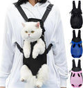 Pet Carrier Backpack, Adjustable Pet Front Carriers for Small Medium Dogs Cats 5-18 Lbs, Legs Out, Dog Cat Carrier Backpack for Hiking,Camping,Traveling,Cycling (Black,Large（Fit:10-18lb）)