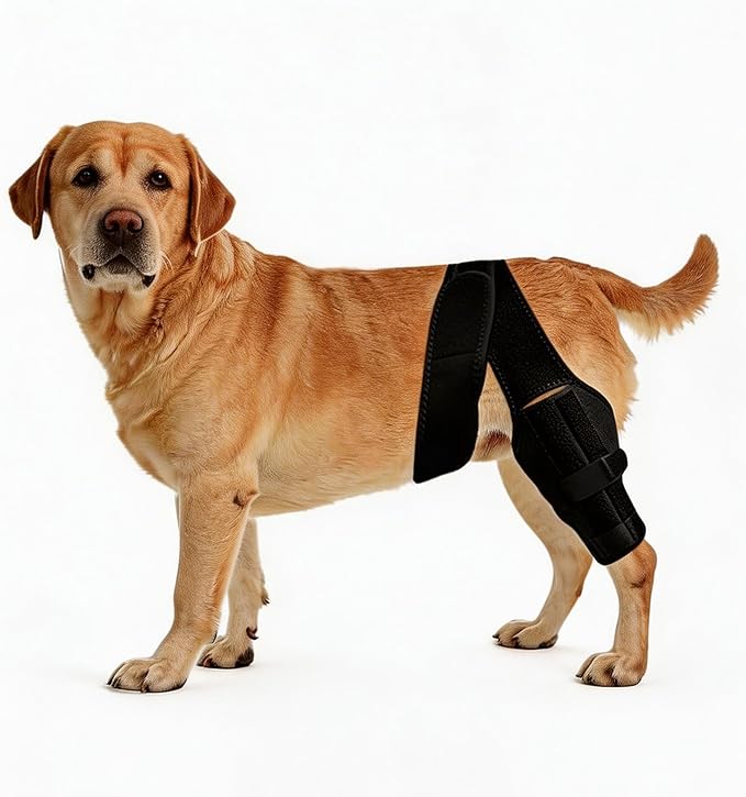 Dog Knee Brace for Leg, Adjustable Dog Braces for Torn ACL Support, Built in Side Stabilizers, Breathable Dogs Hip Brace for Arthritis Relief, Joint Stability and Post Surgery Recovery
