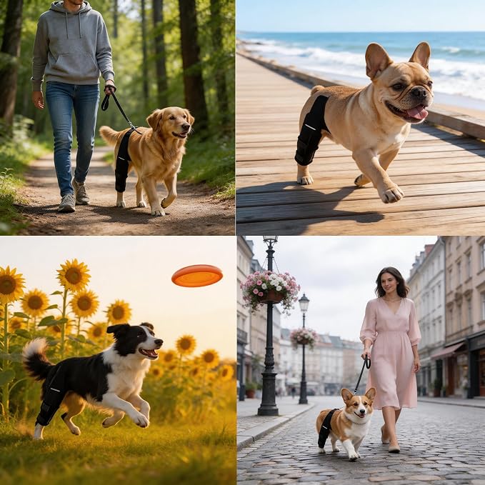 Dog Knee Brace for Leg, Adjustable Dog Braces for Torn ACL Support, Built in Side Stabilizers, Breathable Dogs Hip Brace for Arthritis Relief, Joint Stability and Post Surgery Recovery