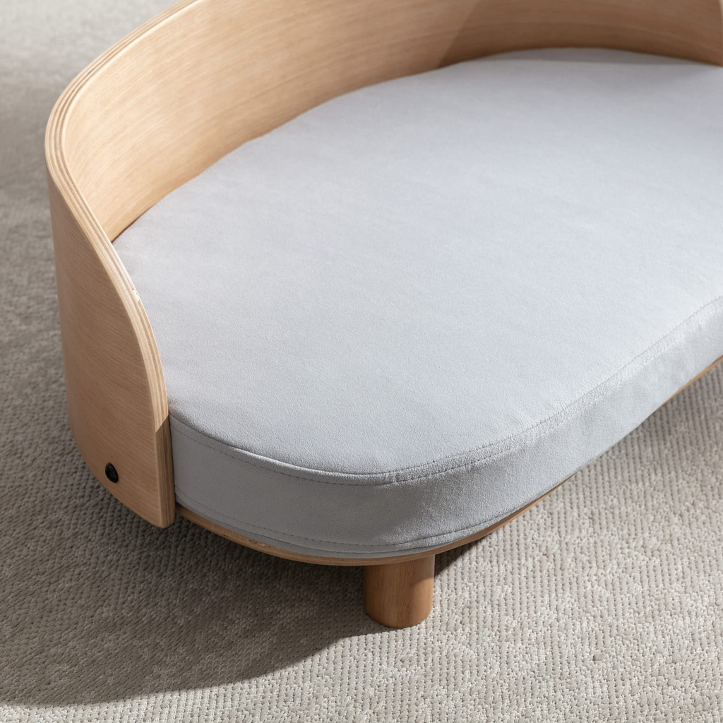 Velvet Pet Sofa Bed – Solid Beech Wood Frame