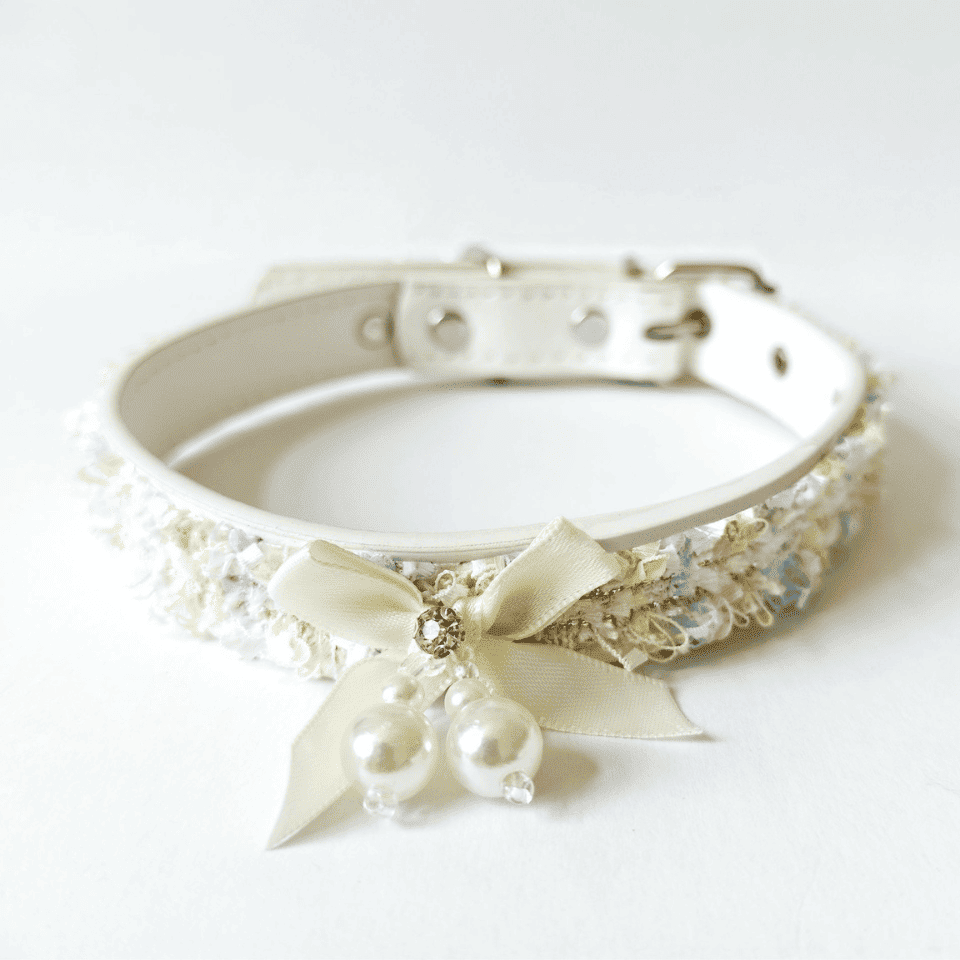 Bowknot & Pearl Dog Cat Collar/Leash