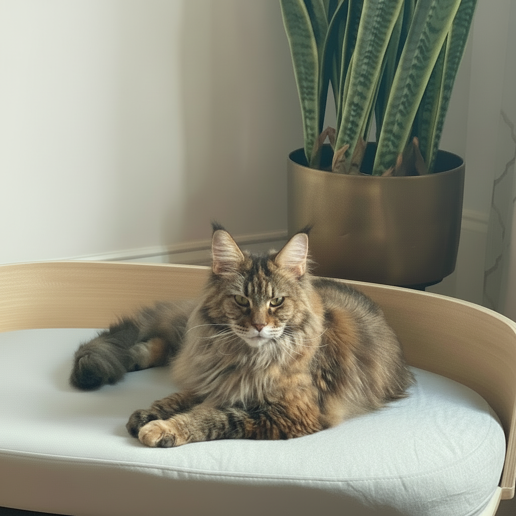 Velvet Pet Sofa Bed – Solid Beech Wood Frame